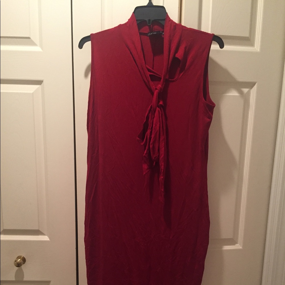 ASOS Curve Body Con Red sleeveless dress with bow